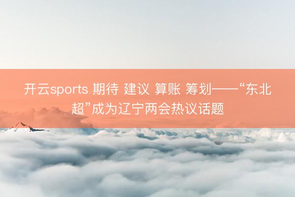 开云sports 期待 建议 算账 筹划——“东北超”成为辽宁两会热议话题