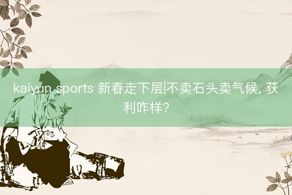 kaiyun sports 新春走下层|不卖石头卖气候, 获利咋样?