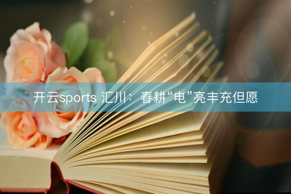 开云sports 汇川:春耕“电”亮丰充但愿
